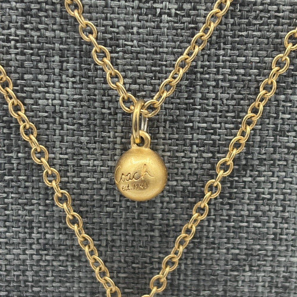 Coach Gold Tone 3 Strand Necklace - Picture 4 of 6